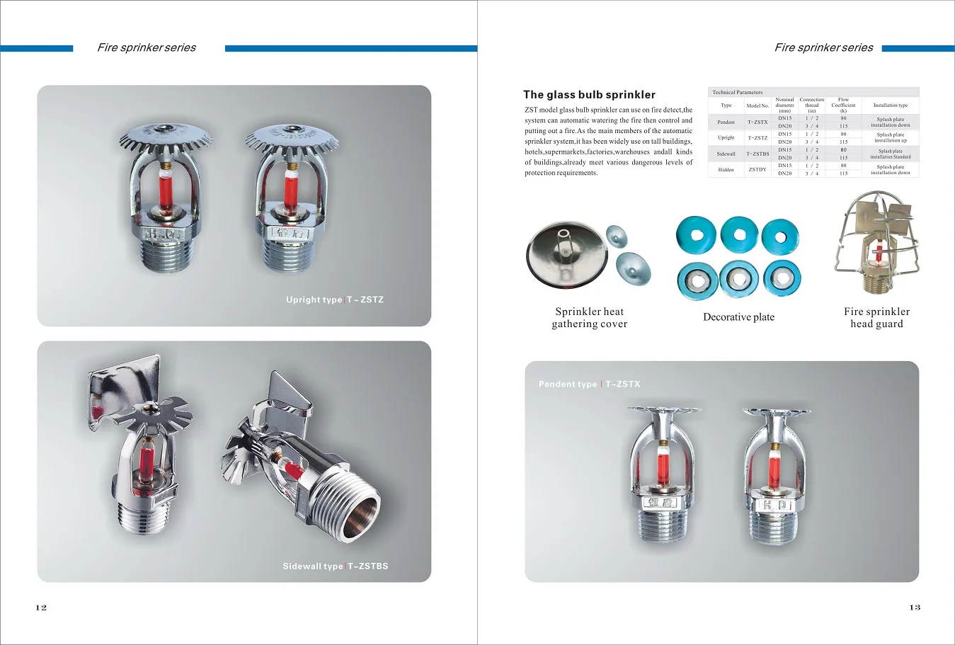 Dn15/dn20 Brass Esfr Fire Sprinkler For Firefighting System With Low