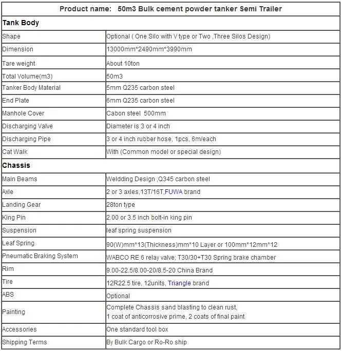China cheap cement transport semi truck trailer bulk powder tanker trailer