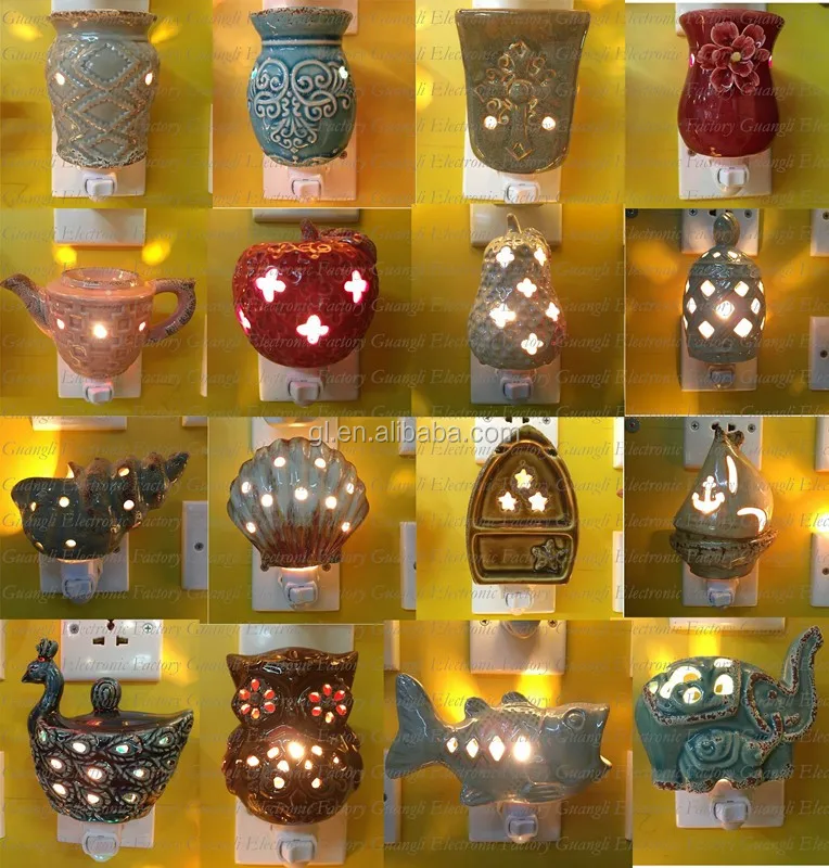 GL-TC27 OEM flower Ceramic Night light for living room lamp as decoration and good for health