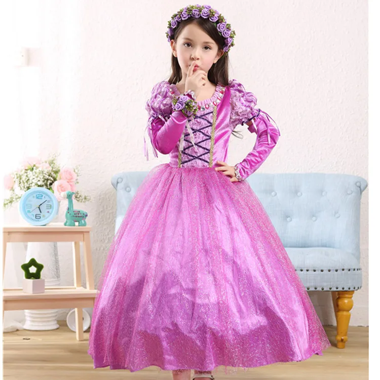 Kids Rapunzel Costume Girl Rapunzel Dress Girl Dress Party Dress Kids ...