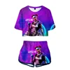 Apex Legends 2 Piece Set T-Shirt&Short Sports Gym Wear Set for Woman Pathfinder Apex Clothing