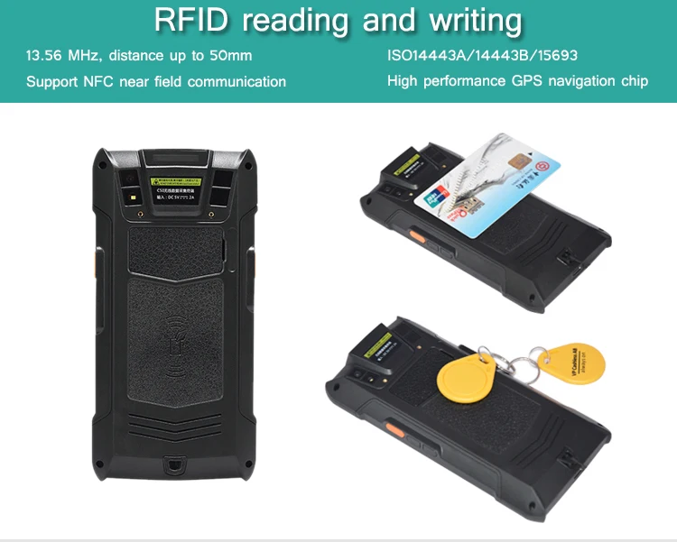 Courier IP67 RFID Reader Smartphone Mobile Android Handheld PDA With SDK C50