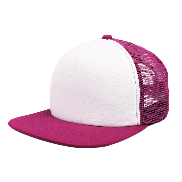 Custom Flat Bill Snapback Trucker Hat Sports 5 Panel Blank Hat And Cap