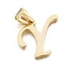 A-Z English letter jewelry simple style fashion design stainless steel gold initial letter pendant