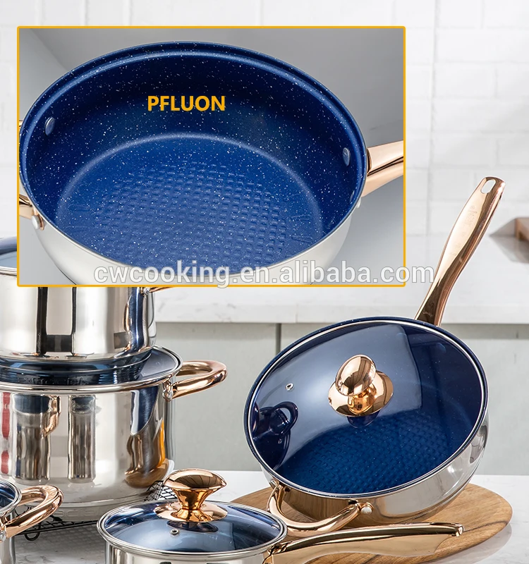 German Ss Belly Body Shape Pots And Pans Non Stick Cookware Sets