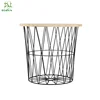 Custom metal retro black mesh round wire coffee table