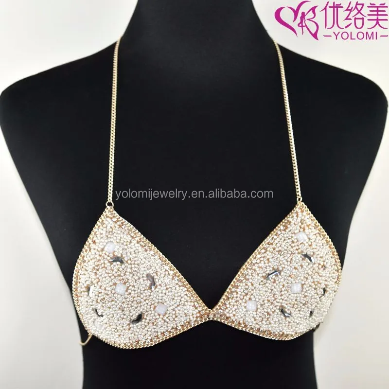 DOLCESSA Women Golden Disco Chains Bikini