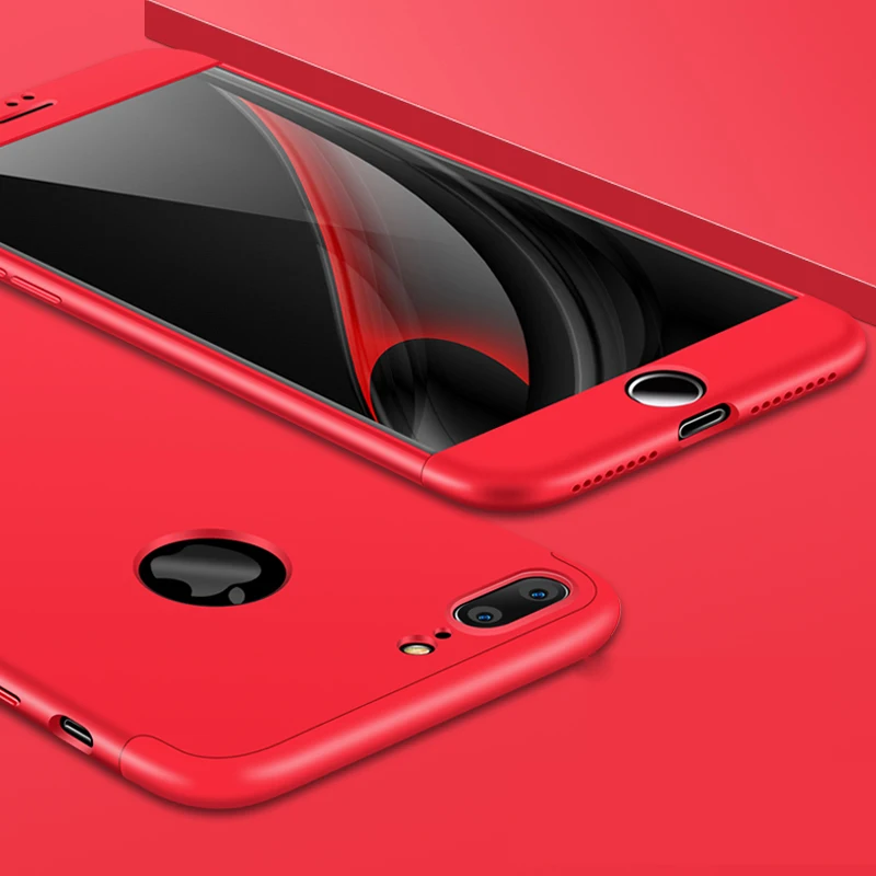 2018 hot sell 360 cover Removable 3in1 Hard PC Shield Back Cover Case for iPhone 7 Plus phone cases