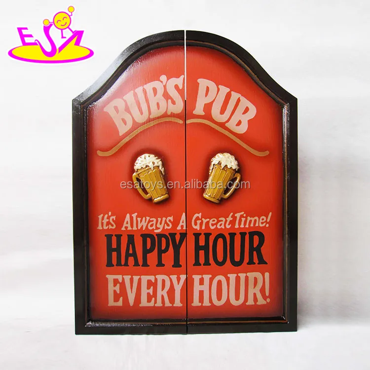 Professionelle erwachsene indoor-spiele holz dartscheibe schrank mit