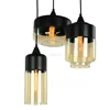 Amber Glass Fish Jar Group pendant lights