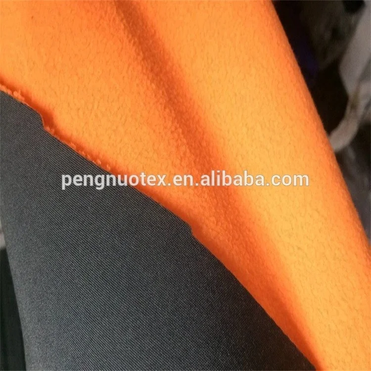 soft shell fabric /waterproof softshell jacket fabric for outdoor jacket 3 layer breathable waterproof laminated fleece fabric