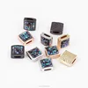 CZ6935 Wholesale abalone shell pave flat square spacer beads