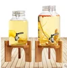 large size glass mason jar beverage juice dispenser with stainless steel tap 2.5L/4L/8L