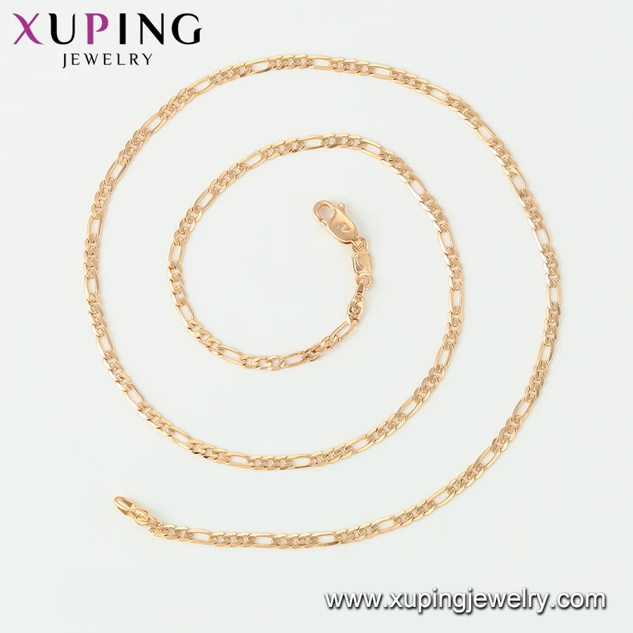 44313 Xuping Gz Fashion Jewelry Market Plain Chain Necklace In 18k