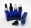 30ml Blue Rectangle Glass Essential Oil Perfume Bottle with Dropper