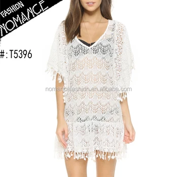 white crochet beach dress