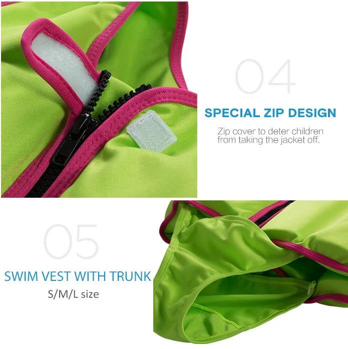 Neoprene children swimming training safety float jacket kids personalized life vest