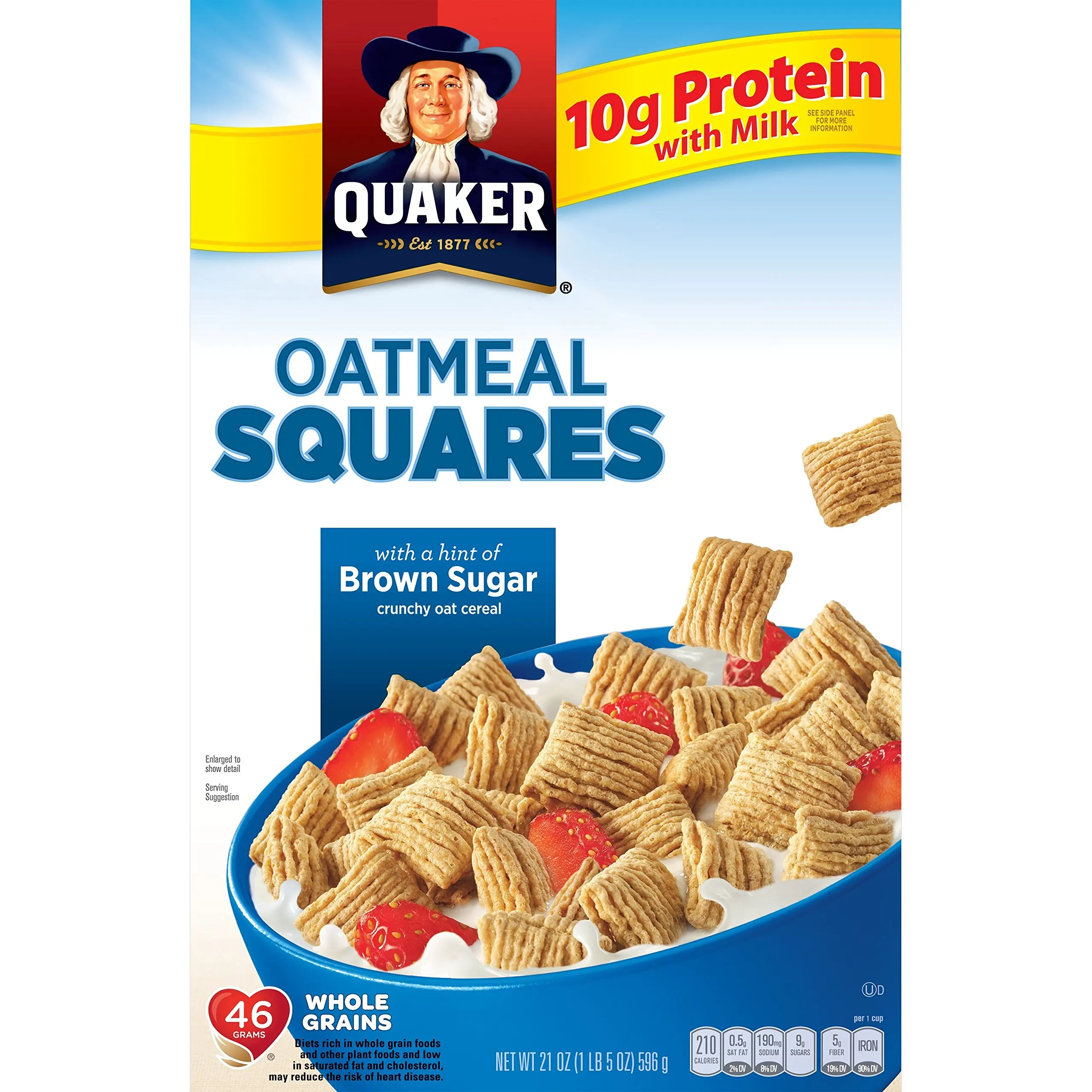 Buy Quaker Oatmeal Squares Crunchy Oatmeal Cereal With A Hint Of Brown