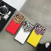 Fit Leopard Print rivet Protective Case Black Credit Card Slot Bumper Cover for Apple iPhone 6 6S 7 8 Plus X Gift for women