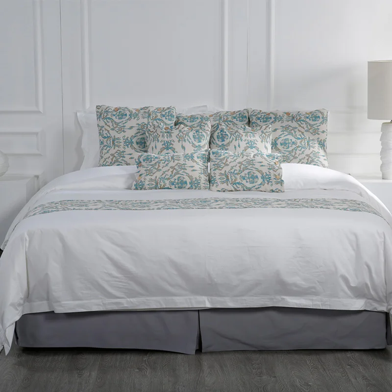 White Cotton Streak Hotel Bedding Sets 4pcs Bed Solid Color Duvet Cover