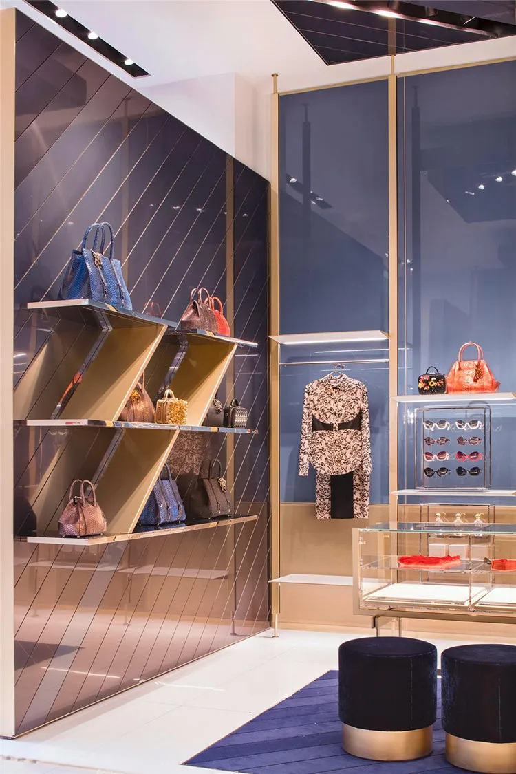 Luxury Modern Gold Underwear Store Display Furniture Lingerie Shop