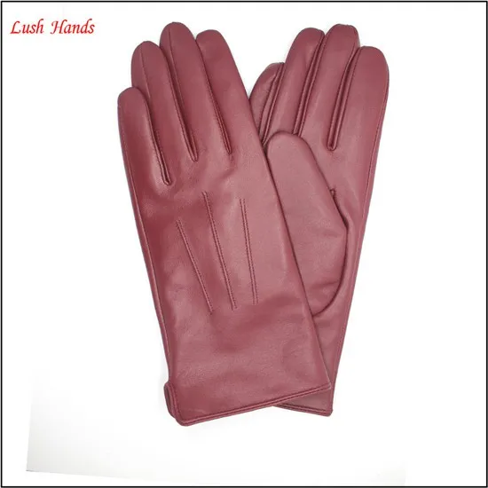 ladies sheepskin fashion dress leather gloves winter