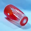 Bright red glass tumbler,Hand cut/etched/engraved/overlay glass tumbler/ tea cup set/drinking cup