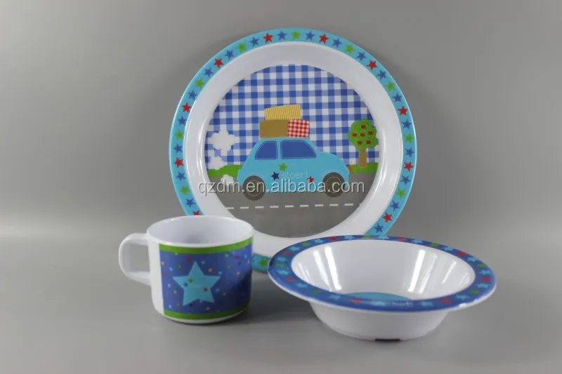 3PCS 100% Melamine Kid's Dinner set LFGB