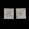 2018 Latest Super Shiny Elegant Jewelry Womens Paved Square Shaped Rhinestone Stud Earrings