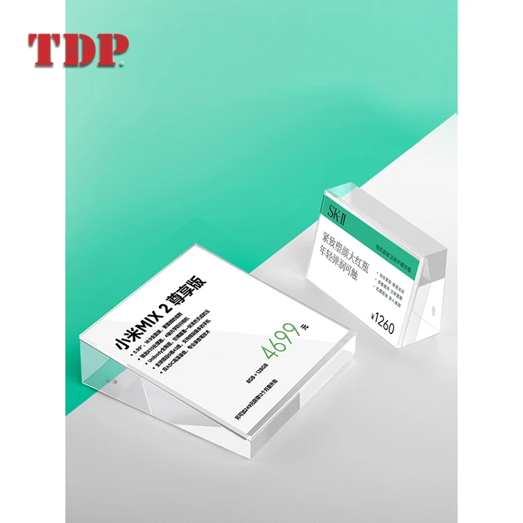 Desktop Sign Info Card Magnetic Photo Frame Display Acrylic Tag Price Label Holder