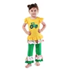 Wholesale Girl Boutique Clothing Baby Girl Outfits Christmas Ruffle Outfits Dress With Tractor Pattern