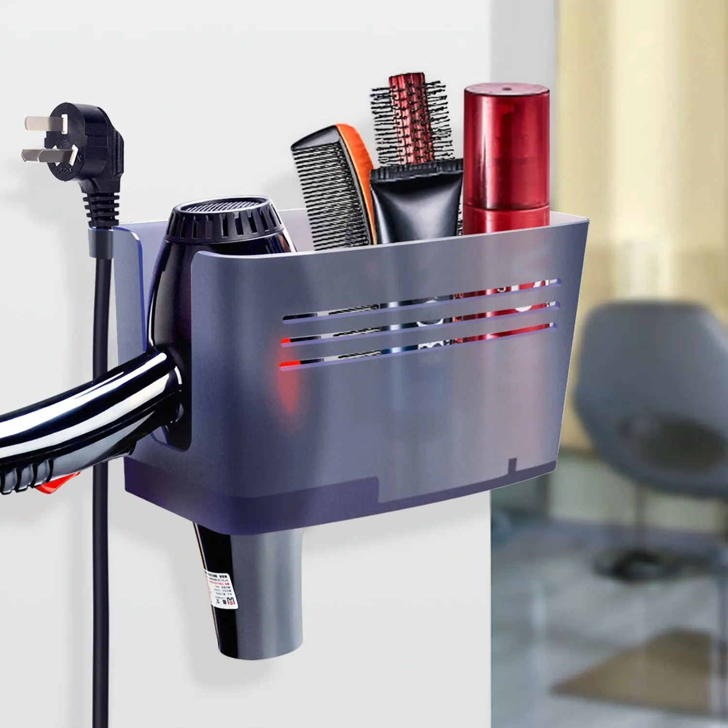 Buy Hair Dryer Holder Wall Mount Bathroom Beauty Appliance Storage