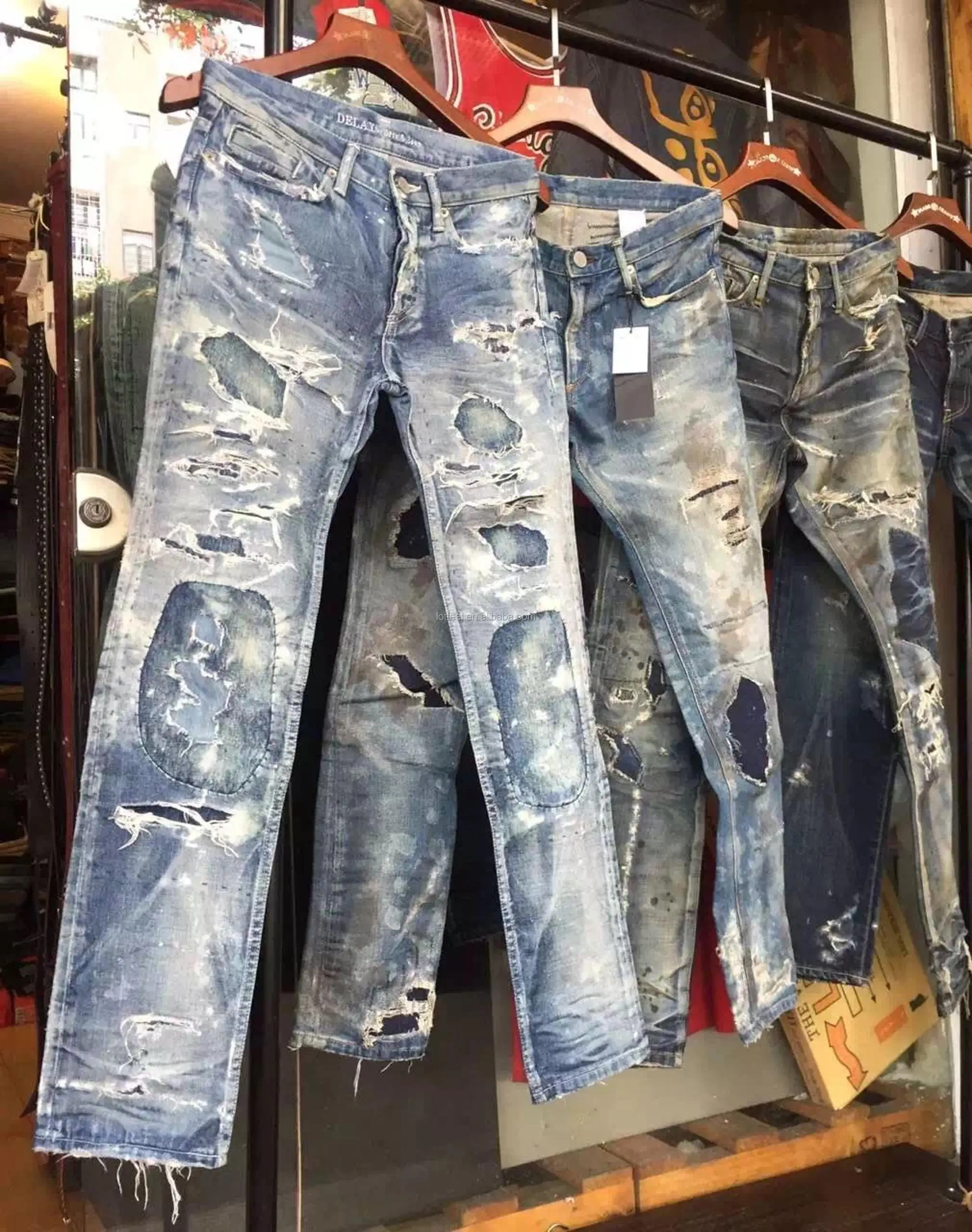 Custom High Quality Vintage Wash Distressed Japanese Selvedge Jeans ...