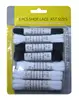 White and black flat metal tip waxed cotton braided shoe laces