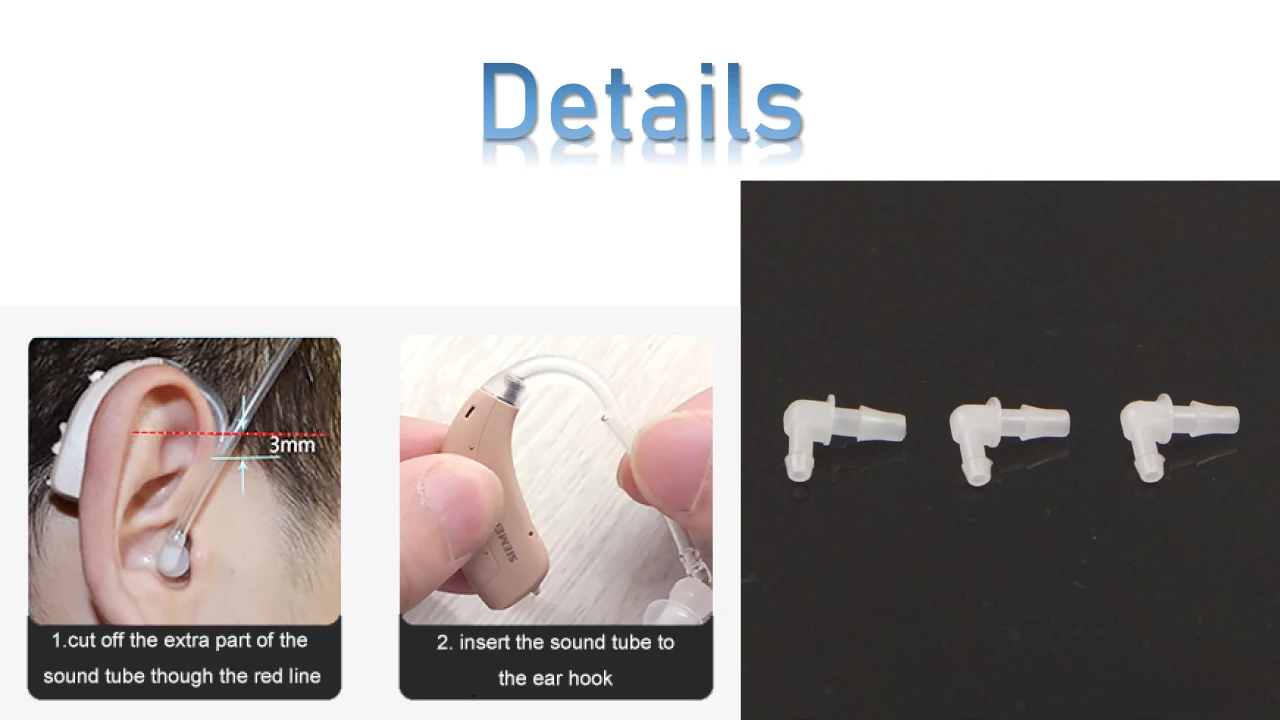 Hearing Aids Tube Connectors Acoustic Tube Earpiece Earmold Audio