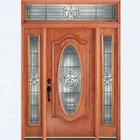 Luxury Solid Wood Oval Glass Entry Doors