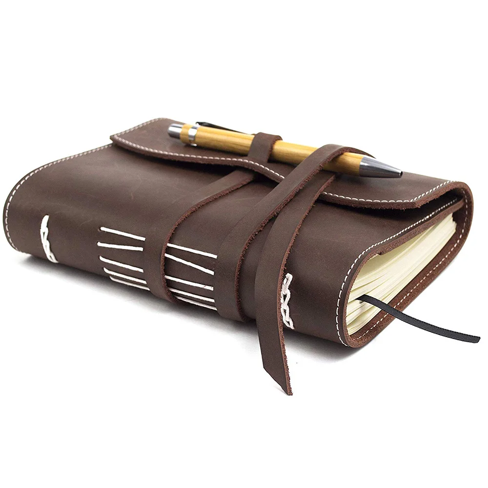 Genuine Leather Journal Planner Spiral Bound Notebook Gift Set For Man