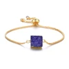 Good quality square shape nice druzy quartz 24k gold vacuum charm jewelry manufacturer bangles bracelet for women