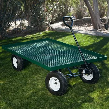 500kg Heavy Duty Garden Nursery Wagon Cart 13 Pneumatic Tires Metal With Mesh Deck Tool 500kg Heavy Duty Garden Nursery Wagon Cart 13 Pneumatic Tires Metal With Mesh Deck Tool