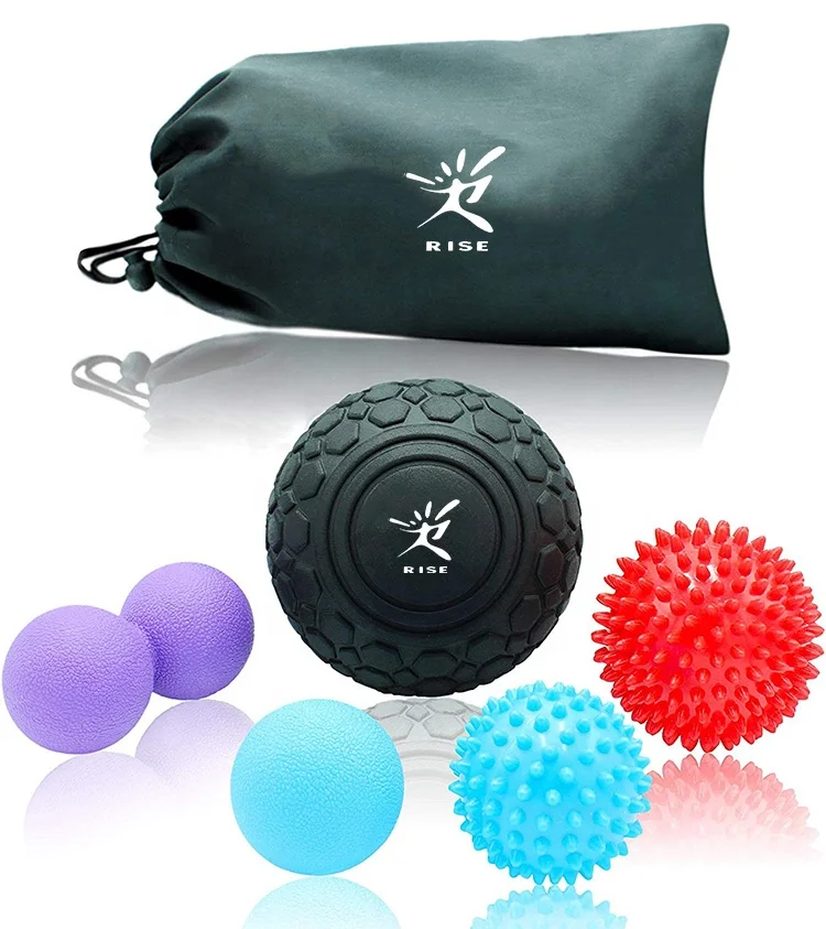 Factory customize amazon hot sell Cheap carry bag package spiky massage ball and lacrosse ball