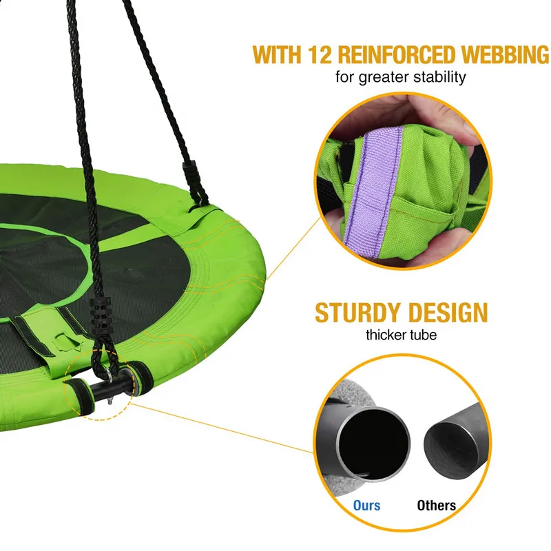 Outdoor Patio Round Platform Bird Nest Swing Fabric Flying Saucer Tree