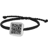 adjustable black thin rope cord qr code bracelet with transparent epoxy protected