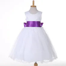 Flower Girl Dresses Wedding Easter Junior Bridesmaid White Curl Princess Girl Dress
