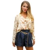 New women long sleeve blouse custom pattern ladies shirt silk chiffon blouse