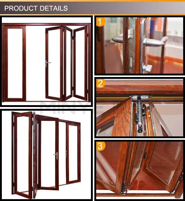 Professional supplier sliding folding glass door exterior foldable doors for home/school/office/villa