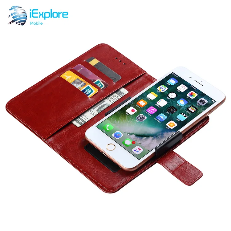 Iexplore Up Down Push Pull Flip Cover Crazy Horse Pu Leather Slot
