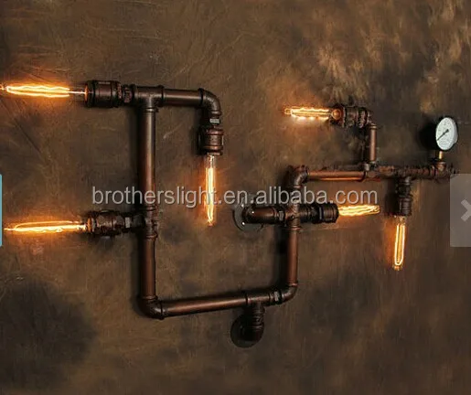 Neue Jahrgang Industrielle Edison Rohr Stil Kunst Leuchte Loft Wand