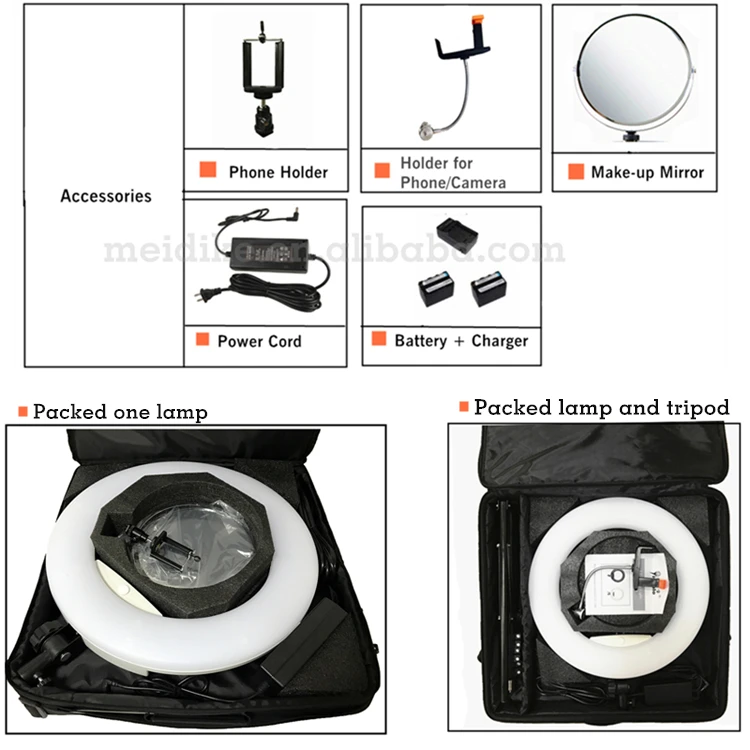 Led Ring Light Fill Lamp With Tripod Stand Carry Bag Lamp Bag For ...