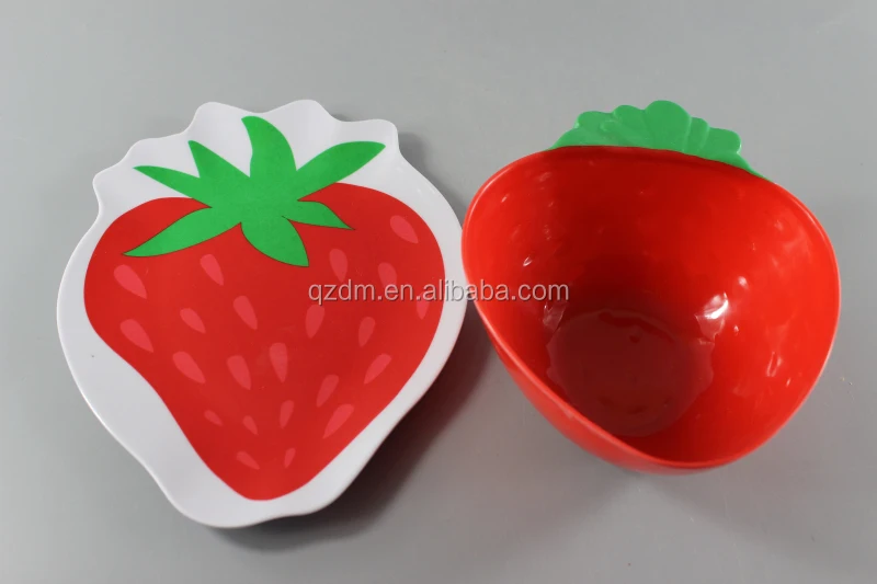 Strawberry Shape Melamine plate and bowl set