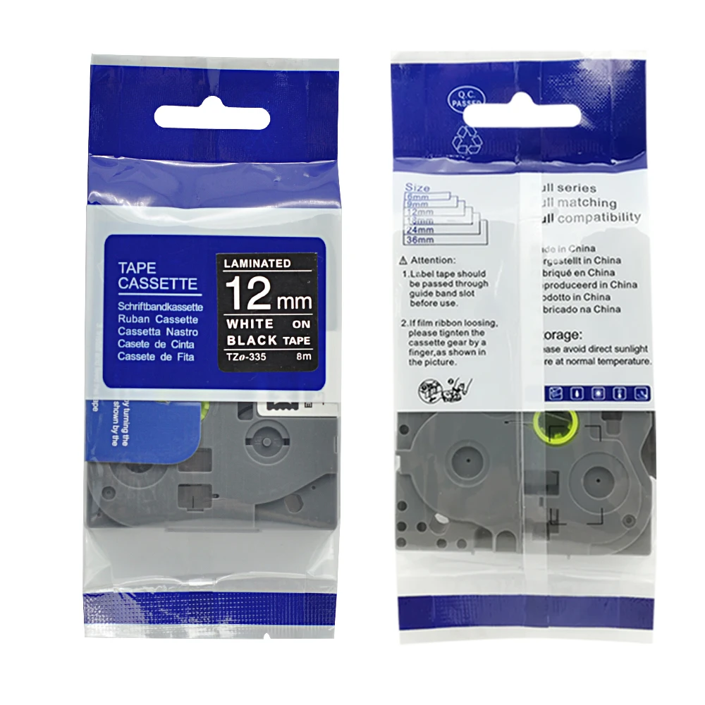 Tz 335 White On Black Tz Label Tape 12mm Cassette Ribbon Tz335 Label For Brother P Touch Printer Buy Tz Label Tape 12mm Cassette Ribbon Tz335 Label Product On Alibaba Com